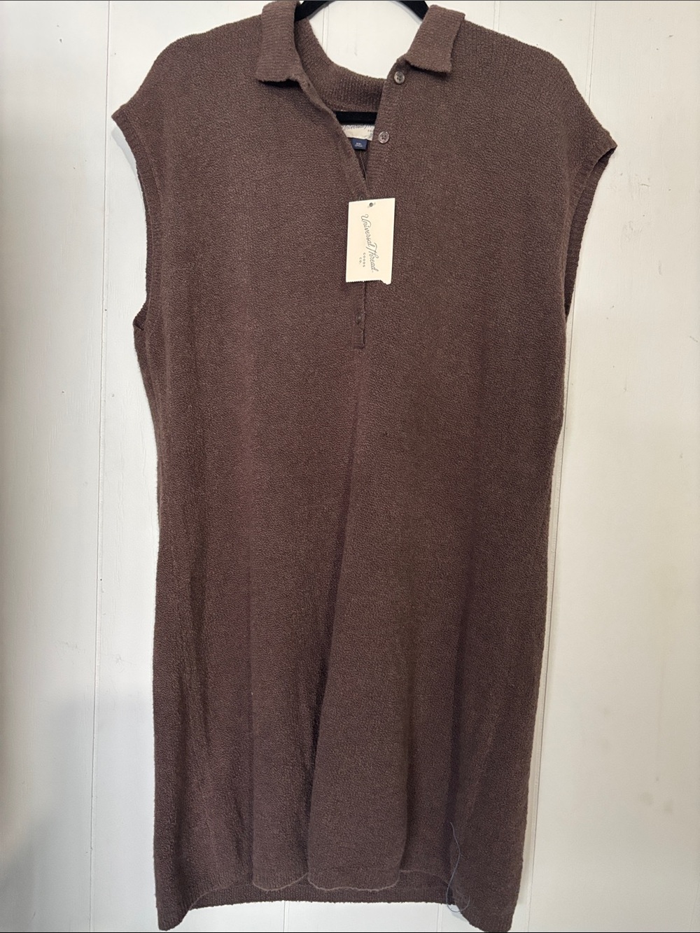 Universal Thread Brown Sleeveless Polo Knit Tunic Dress